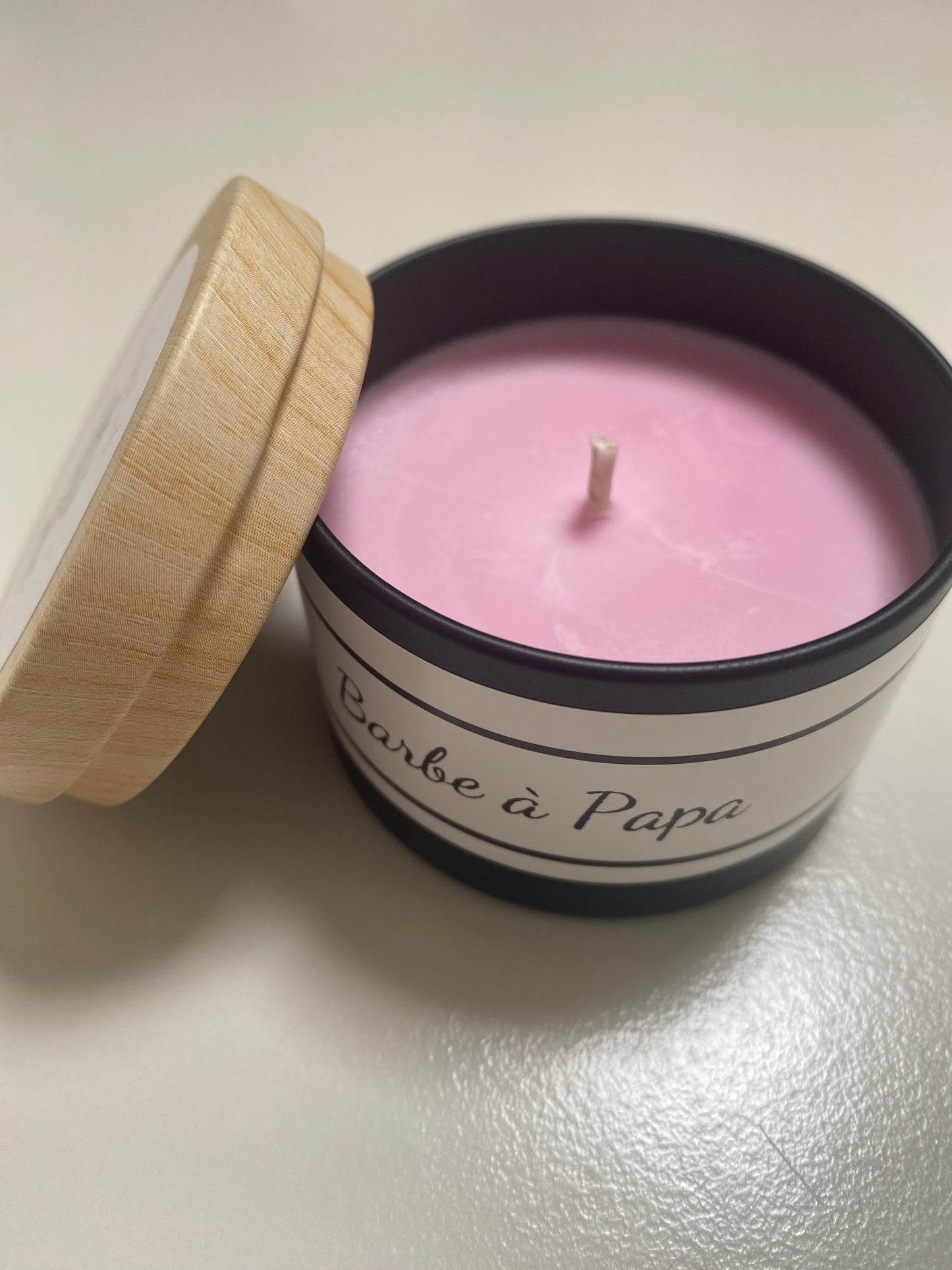 Bougie coulée Barbe à papa ~100g