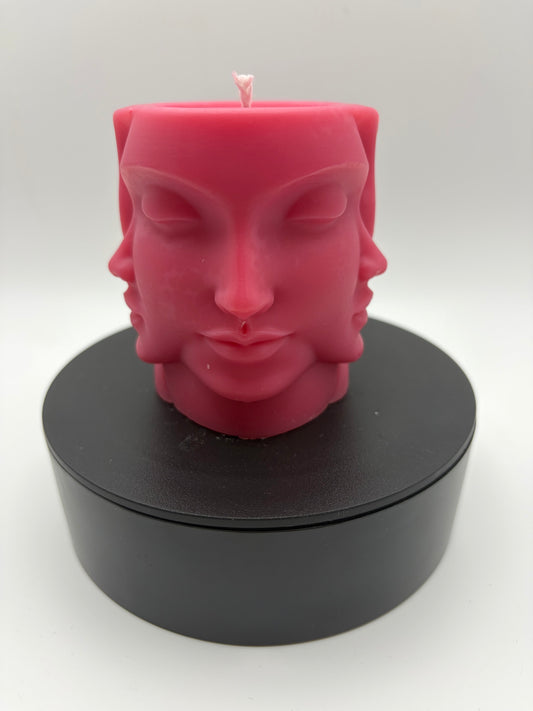 Bougie moulée Visages Cerise - 190 g