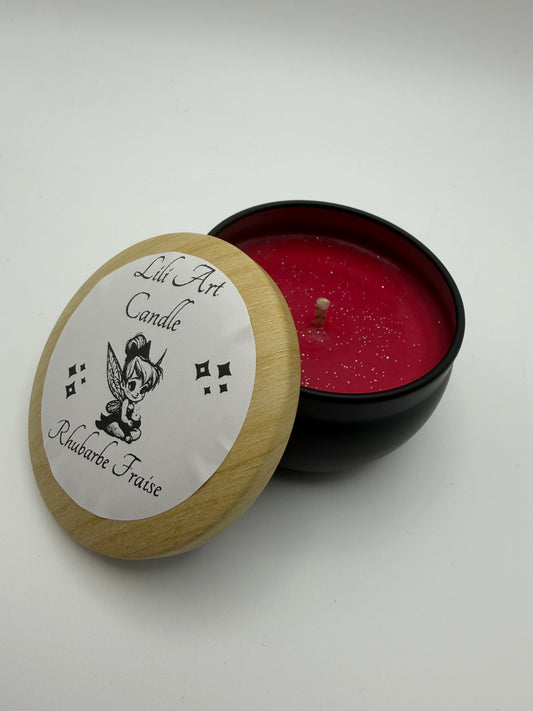 Bougie coulée Rhubarbe fraise ~75g