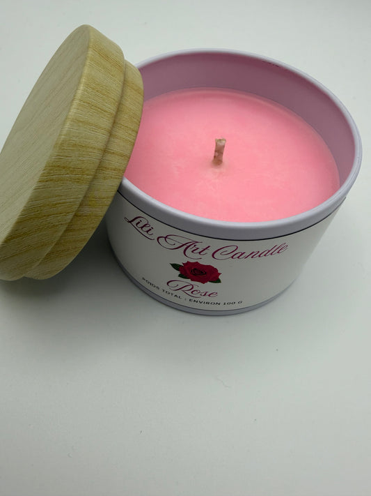 Bougie coulée Rose ~100g