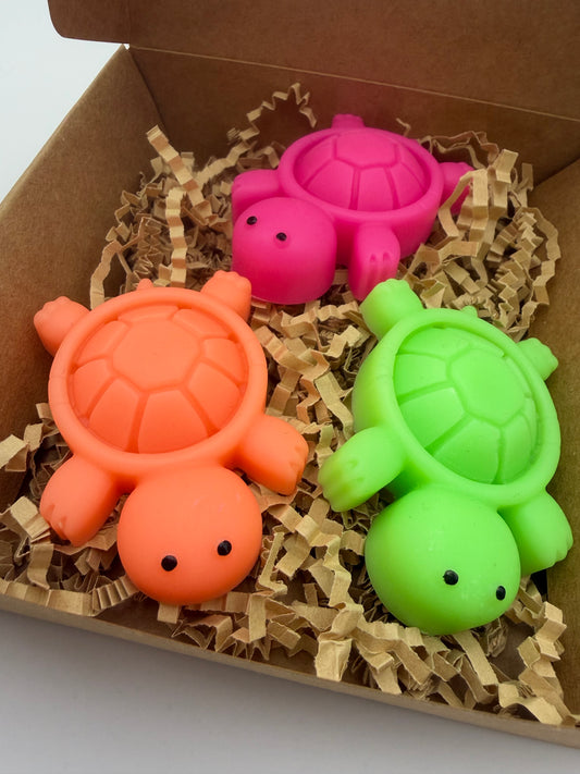 Trio de tortues fluorescentes Fleur de Tiaré ~ 65 g